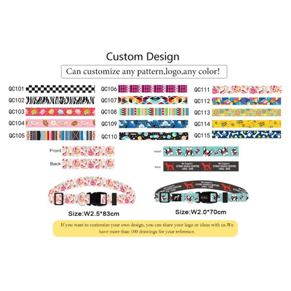 Dog Collar Luxury Gradient Adjustable Reversible Solid Custom Logo Designer Personalized