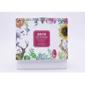 Paper Desk Calendar With Transparent Plastic Cover , 300gsm Business Desk