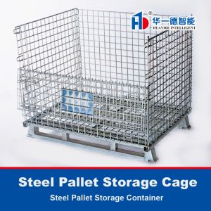 Galvanized Storage Cage Wire Mesh Container Foldable Storage Cage