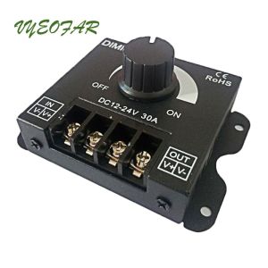 Metal Material Led Lights Compatible Dimmer Switches 12V 24V 720W Black Color