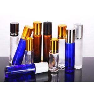 Red Blue Green Colored Glass Roller Ball Bottles 10ml 15ml Plastic Cap