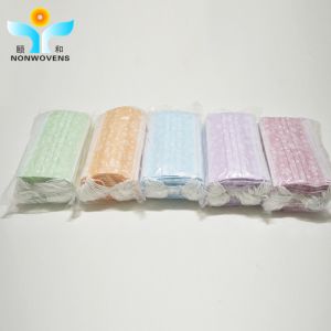 Nonwoven Fabric Disposable Face Mask Unisex With Earloop Logo Printed
