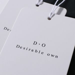 ODM Rectangle Two Layers Debossing Clothing Label Tag With String