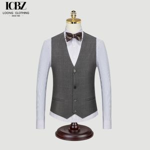 Customized Color Men's Plaid Suit Vest for Business Banquet in Retro British
