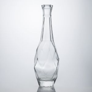 Industrial Liquor Custom Shape Pear Embossed Super Flint Material Glass Bottle