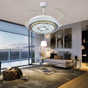 ABS 42in Folding Ceiling Fan With Light Low Profile Smart Ceiling Fan