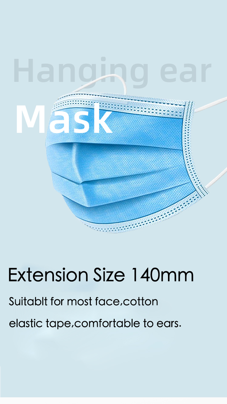In Stock 3 Ply Earloop Non Woven Antivirus Dust Disposable Nose Face Mouth Mask