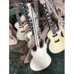 Factory Custom Red Body Electric Guitar with Floyd Rose,HSH Pickups,Black Dots