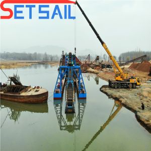 37kw-200kw Digging Lake Gold Diamond Dredger with Chain Bucket River Mining