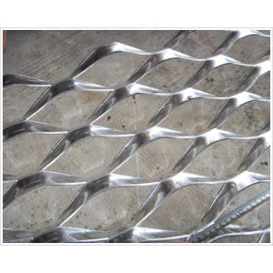 Decorative Aluminum Expanded Mesh Sheet , Diamond Wire Mesh Panels Raised