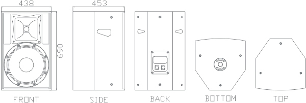 15 inch professional loudspeaker passive two way pa stage speaker RF-15