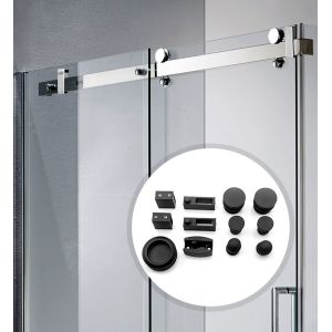 Frameless Glass Shower Room Kits with ss304 Tray Material Sliding Door Fitting