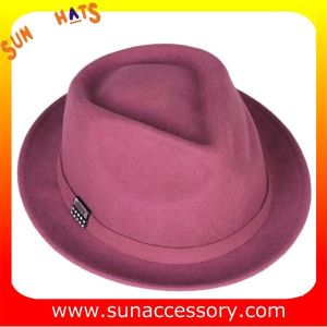T9641161 Sun Accessory customized fashion winner 100% wool felt fedora hats,