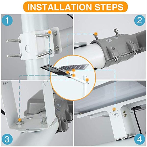 120W Waterproof IP65 Solar LED Street Lights Outdoor With Remote Control