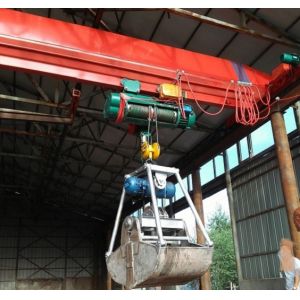 5 Ton Wireless Single Beam Bridge Crane With Electric Hydraulic Double Flap Grab