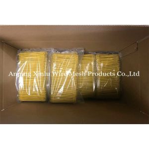 Yellow Plastic Double Loop Tie Wire 380mpa 16GA SAE1008 PVC Coated Rebar Twin