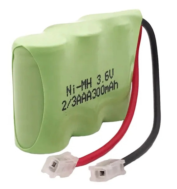 2/3AAA 3.6V 300mAh Ni Mh Rechargeable Battery Packs 500Cycles