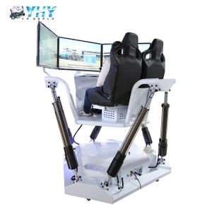 6 DOF Three Screen Vr Car Racing Simulator Double Seats