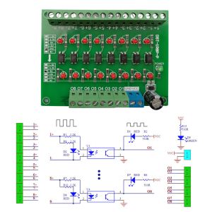 TTL HTL Signals Converter Terminal Blocks Board 8 Ways For PLC NPN or PNP 1.8V 3