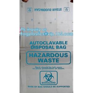 Disposable biodegradable Biohazard garbage bag, infectious emergency autoclavabl