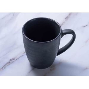 350ml Solid Color Ceramic Mug Cup With Embossed Swirl Finished