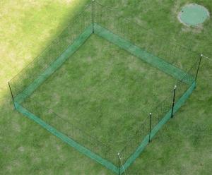 China 24 M Chicken Net Fence Kit With Gate Double Pointed Posts in Green with Fibreglass Rod on sale