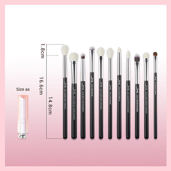 Jessup 15pcs Black/Silver Eyeshadow Eyebrow Shader Natural-synthetic Hair Makeup Brush Set T177
