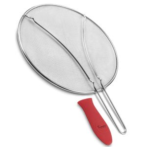 China 13 Grease Splatter Screen for Cooking with Heavy Duty Ultra Fine Mesh Plus Silicone Hot Handle Holder on sale