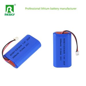Power Cylindrical 18650 Li-ion Polymer Battery Pack 3.7v 7.4V 2600mAh 19.24wh