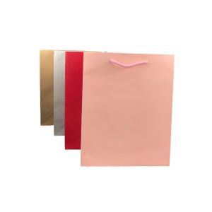 Red Foldable Beautiful Handmade Paper Bags Rope Handles Digital Printing