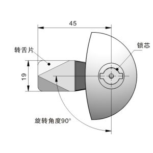 Plastic Material Quarter Turn Cam Lock For Cabinet Door ToolBox