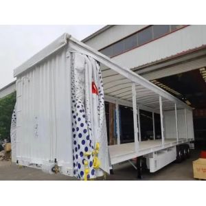Tri-axle 40/45ft Curtain Side Tarpaulin Fabric Semi Trailer for Drinks and
