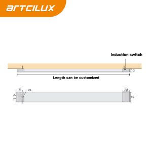 A4500 Drawer Light Customized Length 40*13mm DC12V SMD3014(18PCS) 7.2W 3000/4000