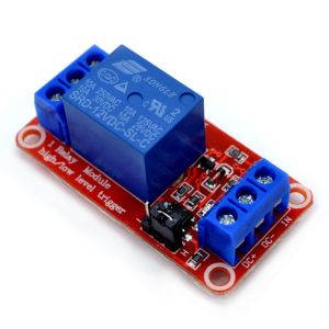 China Contact Load 12V 1 Channel Relay Module with Optocoupler Isolation on Red PCB Board on sale