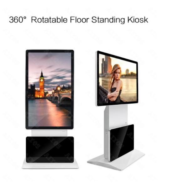 43 55inch Digital Signage Kiosk Rotate Floor Stand 360 Degree Advertising Display