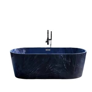 China Luxury Modern Freestanding Acrylic Slipper Bathtub 1700x750x720mm Blue Marble Stone with 5-year Warranty on sale