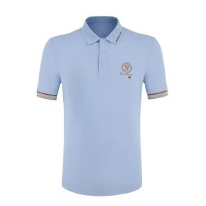 Logo Patterned Men's Golf Polo Shirt Crafted with 100% Cotton and Exquisite