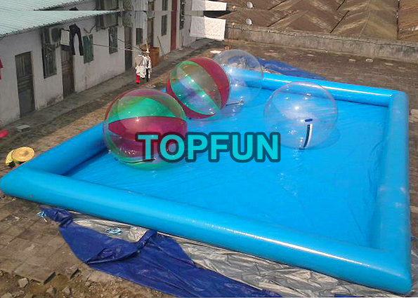 Blue Inflatable Swimming Pools For Inflatable Water Slide / Water Balls