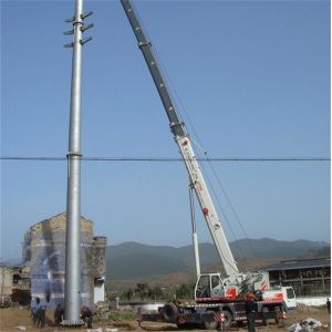 Hot Dip Galvanized Dodecagonal Electrical Power Pole with Cross Arms