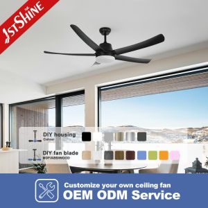38W 56 Inch Large Air Volume Noiseless Ceiling Fan With Light 6 Speed Choice