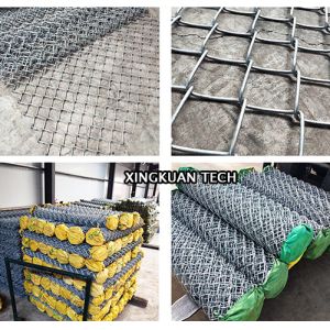 9 Gauge Hot Dipped Galvanized Chain Link Fence , Diamond Wire Mesh For Garden