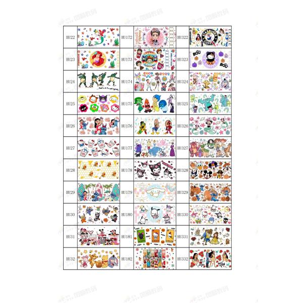 Custom UV DTF Vinyl Cup Wraps 40Oz 24Oz 20Oz 16Oz UVDTF Transfer Printing For Cups