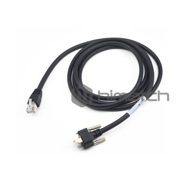 Quality Flexible Twisted 90 Degree Industrial Ethernet Cat5e RJ45 to RJ45 Cable with Screw Lock for Drag Chian REACH Compliant for sale