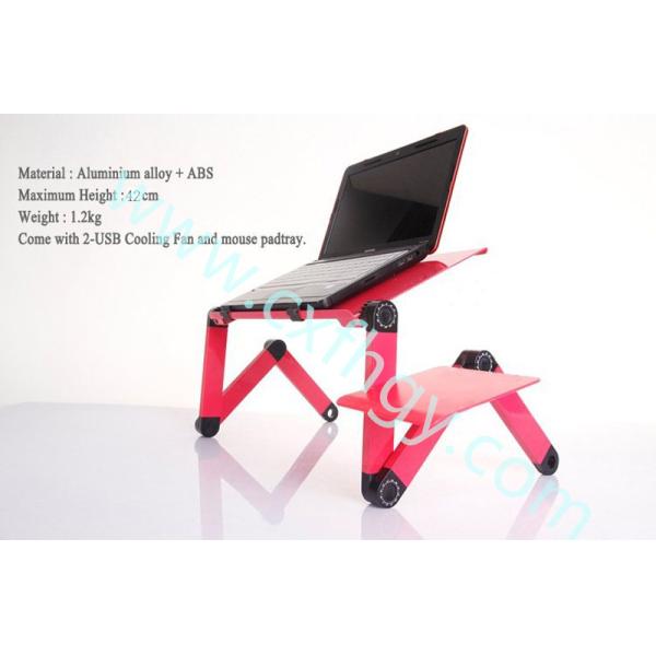 Cxfhgy Two Fan Laptop Desks Portable Adjustable Foldable Laptop Notebook Lap PC Folding Desk Table Vented Stand Bed Tray
