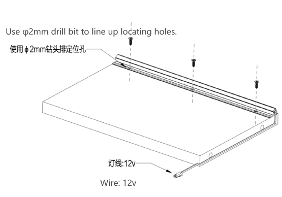 A2801A Decoration Strip Light Customized 1000X19*11.5, DC12V, 2835-120LED, 7.5W, 3000/4000/6000K, Ra>90