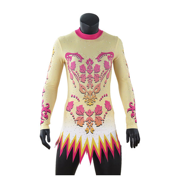 Quality New Style Rhythmic Gymnastics Leotards / Gymnastics Bodysuits Lovely Patterns for sale