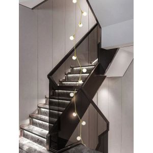 Creative Tree Branch Chandelier Villa Staircase Ceiling Glass Ball Chandelier