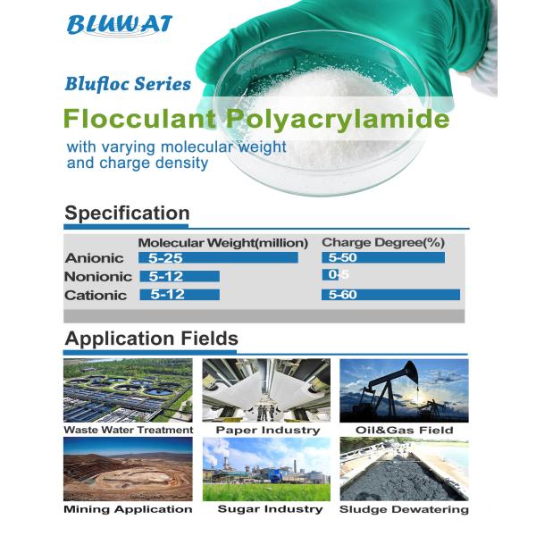 Water Treatment Cationic Polyacrylamide PAM High Efficiency Rapid Dissolution