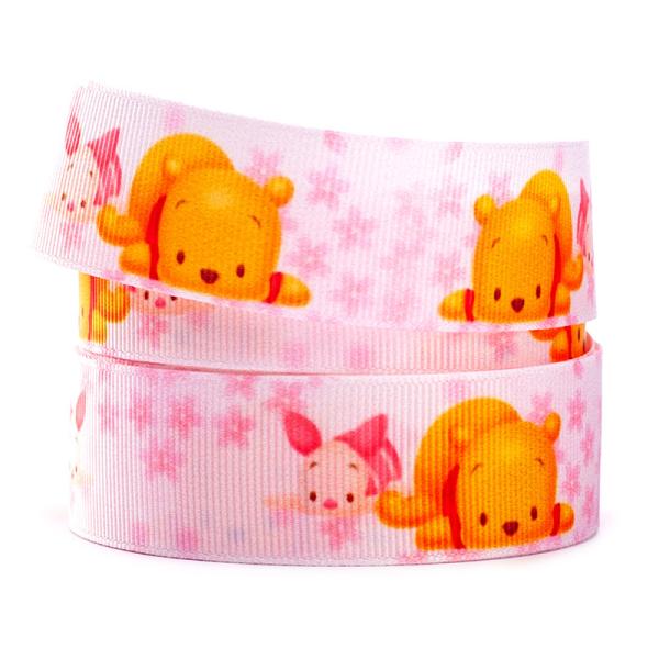 Wholesale Custom Printed 1cm Width Pink DIY Handmade Polyester Ribbon Tape With