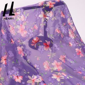 Breathable Soft Tulle Fabric Pure Polyester Dress Printing Process Chiffon